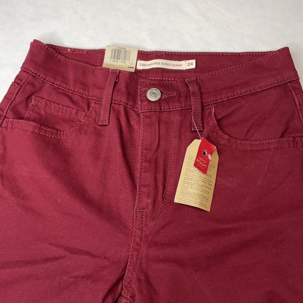 LEVI'S WOMEN'S 720 HIGH RISE SUPER SKINNY JEANS SIZE 24 - Picture 5 of 9